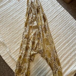 Elegant Gold and Cream Jumpsuit